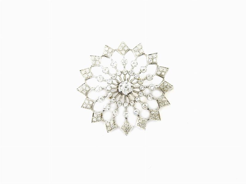 Spilla in Oro Bianco e Diamanti