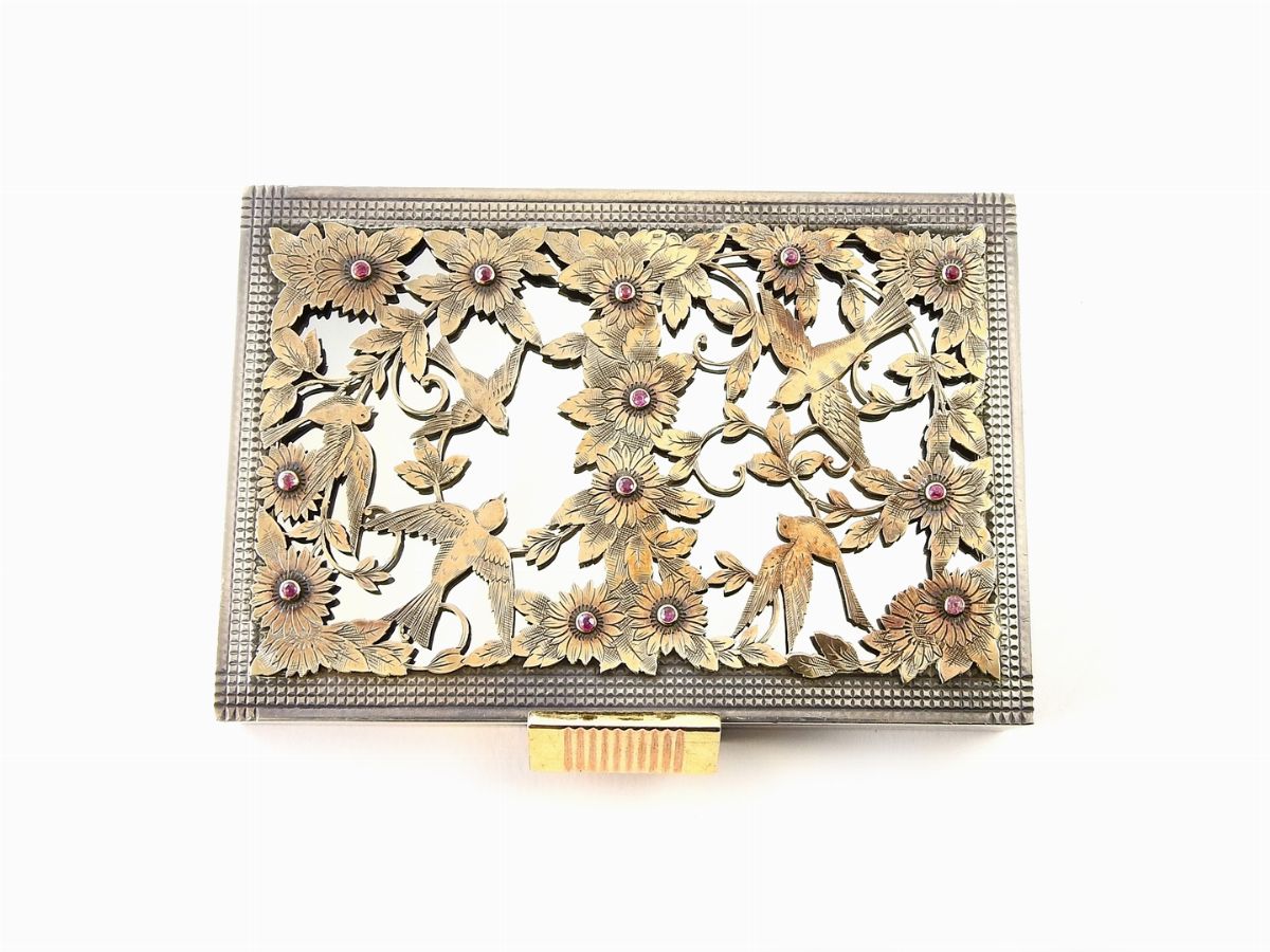 Trousse in Argento, Oro Giallo e Rubini