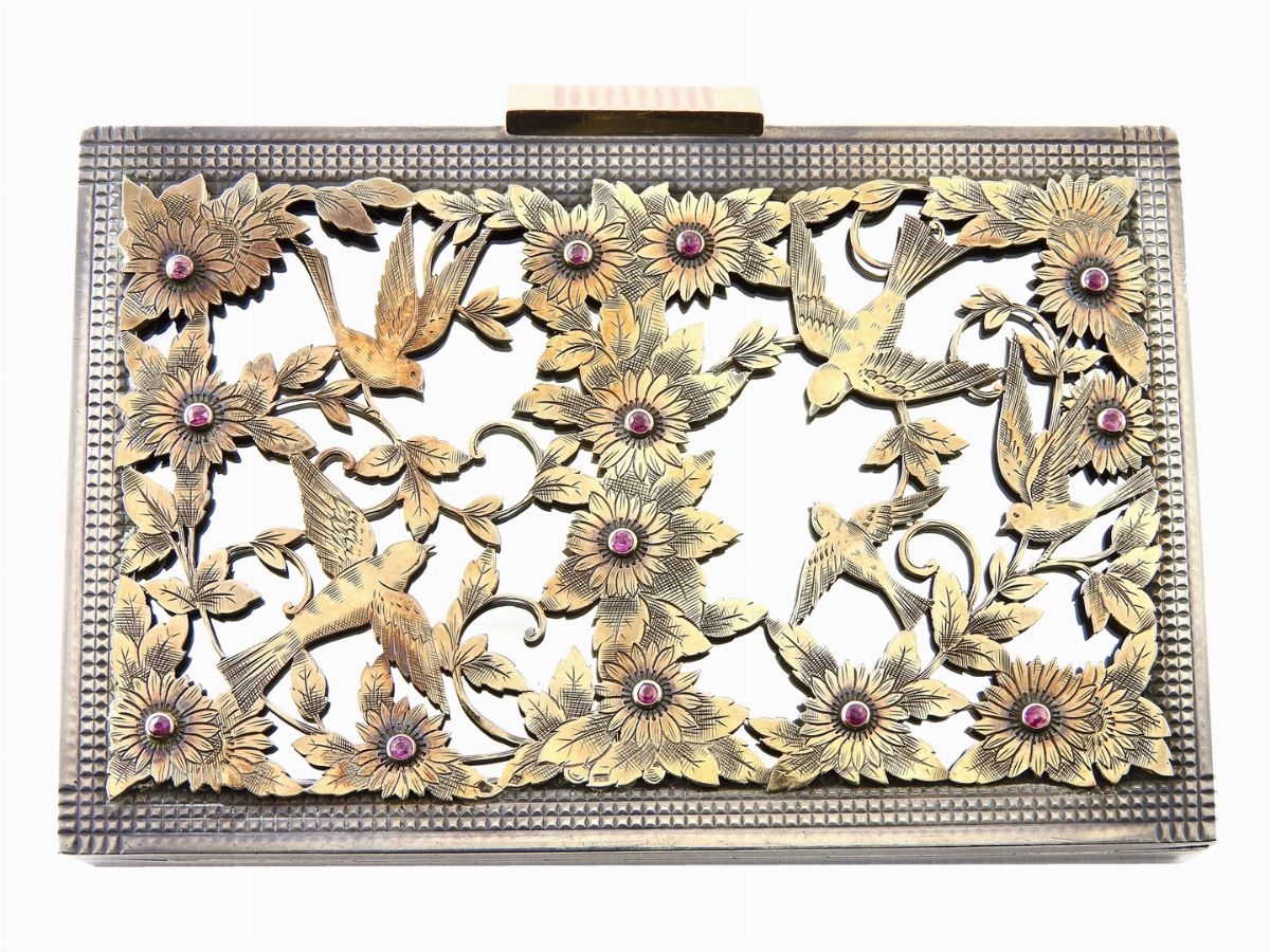 Trousse in Argento, Oro Giallo e Rubini