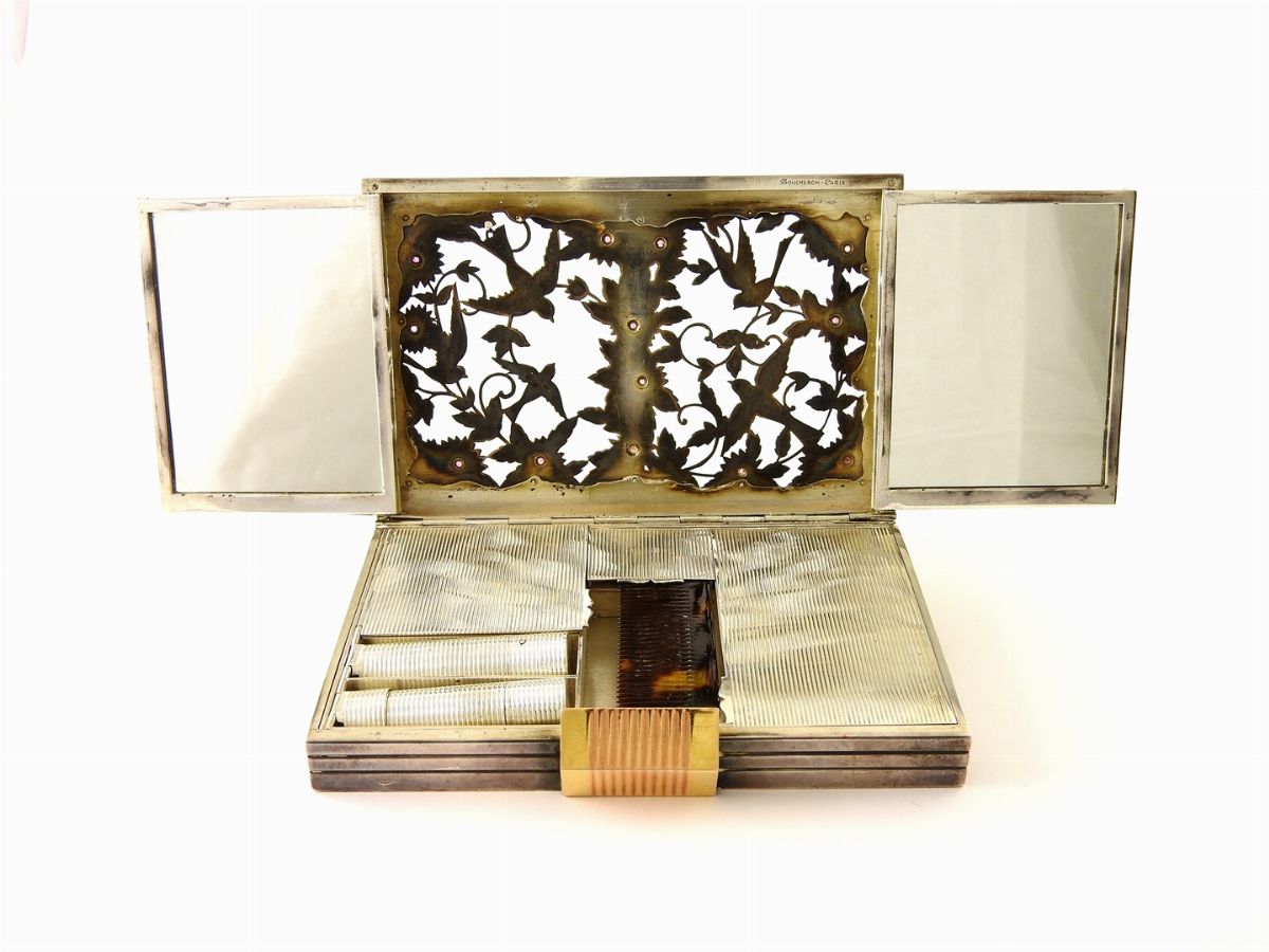 Trousse in Argento, Oro Giallo e Rubini