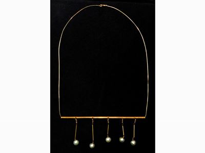 Collana in Oro Giallo con Perle Akoya Barocche