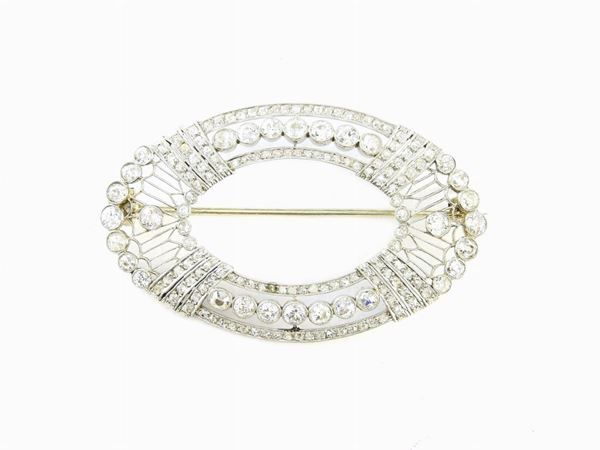 White gold brooch with diamonds  (Twenties)  - Auction Jewels and Watches - II - II - Maison Bibelot - Casa d'Aste Firenze - Milano