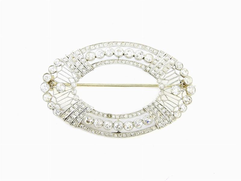 Spilla in Oro Bianco e Diamanti