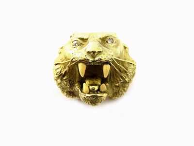 Centrale Animalier in Oro Giallo, Diamanti e Avorio