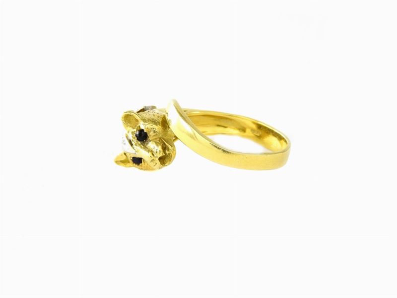 Anello Animalier in Oro Giallo e Diamanti