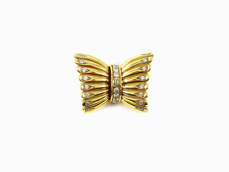 Pendente/fermezza in Oro Giallo e Diamanti