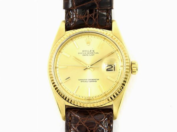 Yellow gold Gentlemen wristwatch  (Rolex Oyster Perpetual Datejust)  - Auction Jewels and Watches - I - Maison Bibelot - Casa d'Aste Firenze - Milano
