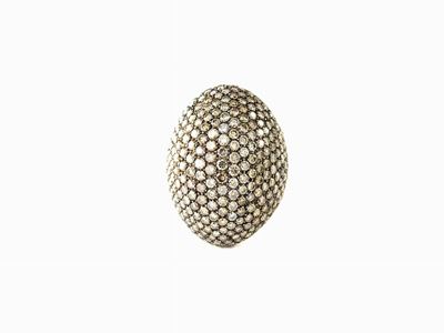 Anello Musone in Oro Bianco e Diamanti Brown