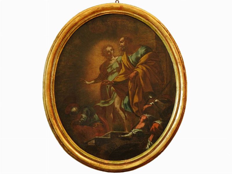 Scuola Romana del XVIII Secolo - Apparizione Dell'angelo a San Pietro in Carcere