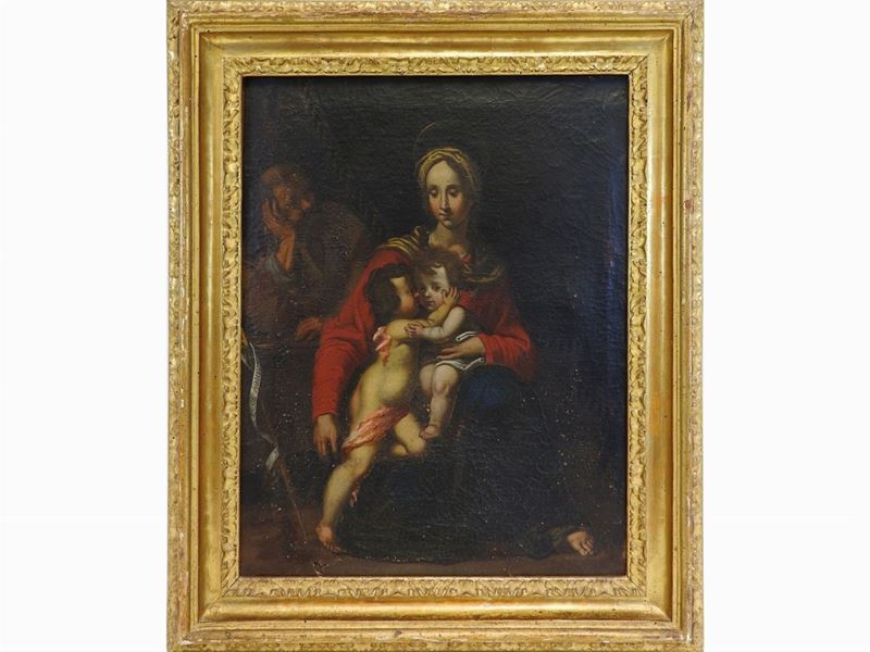 Scuola Toscana del XVII Secolo - Sacra Famiglia con San Giovannino