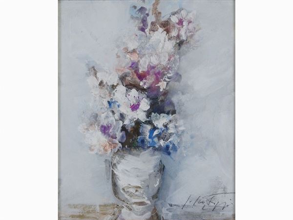 Sergio Scatizzi : Flowers in a Vase  ((1918-2009))  - Auction The collector's house: Antique, Modern and Oriental Art - Lots: 700-943 - IV - Maison Bibelot - Casa d'Aste Firenze - Milano