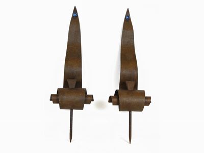 Coppia di Appliques 'inri' in Metallo