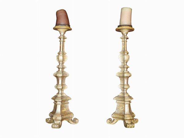Pair of Giltwood Prickets  (17th Century)  - Auction The collector's house: Antique, Modern and Oriental Art - Lots: 700-943 - IV - Maison Bibelot - Casa d'Aste Firenze - Milano