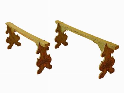 Coppia di Sostegni per Tavolo in Legno Laccato Verde Acqua