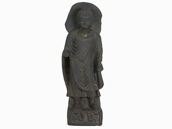 A Gray Schist Figure of a Standing Buddha