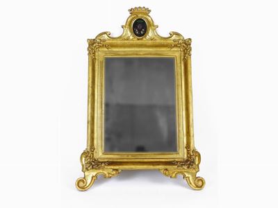 Specchiera in Legno Intagliato e Dorato