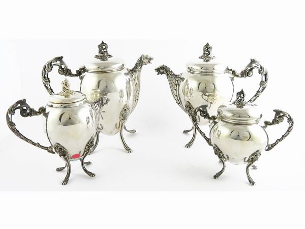 Silver Tea and Coffe Set with Handled Tray