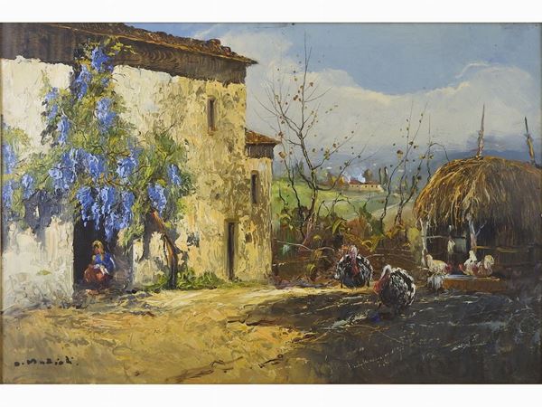 Armeno Mattioli : View of a Farmyard  ((1920-2012))  - Auction The collector's house: Antique, Modern and Oriental Art - Lots: 450-673 - III - Maison Bibelot - Casa d'Aste Firenze - Milano