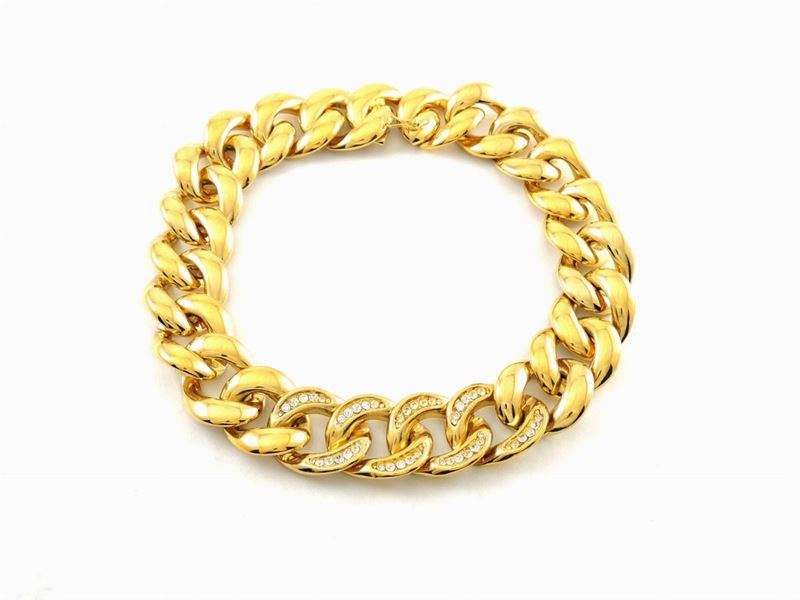 Collana Bijoux Cascio in Metallo Dorato e Strass
