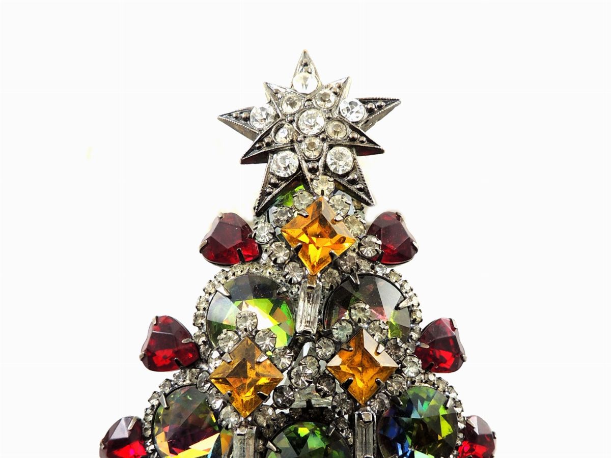 Spilla Lawrence Vrba in Strass e Metallo Brunito