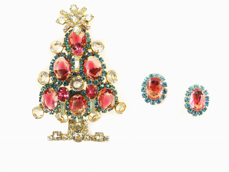 Parure Lawrence Vrba in Strass e Metallo Dorato
