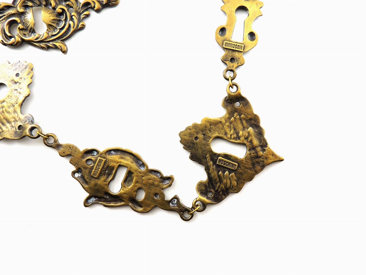 Collana Moschino in Metallo Brunito