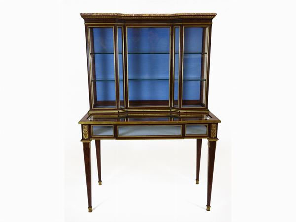 Walnut and Gilded Bronze Display Cabinet