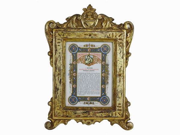 Giltwood Altar Card  (Tuscany, 18th Century)  - Auction The collector's house: Antique, Modern and Oriental Art - Lots: 450-673 - III - Maison Bibelot - Casa d'Aste Firenze - Milano