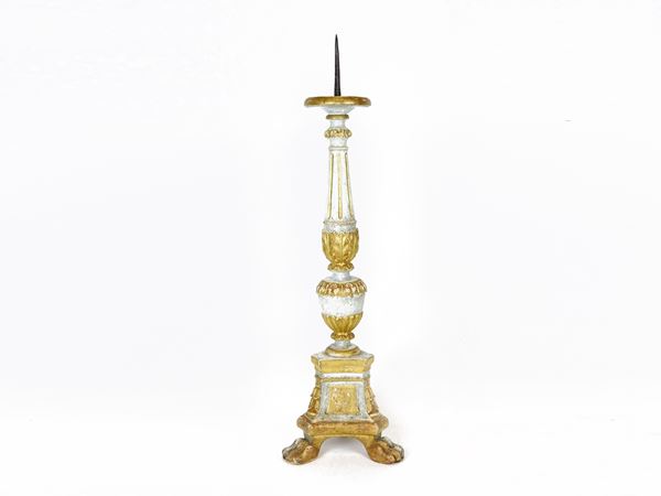Lacquered and Giltwood Pricket