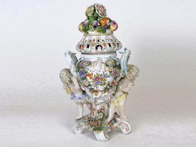 Vaso per Essenze Profumate in Porcellana Policroma