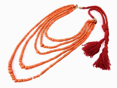 Collana Scalare di Corallo Rosso