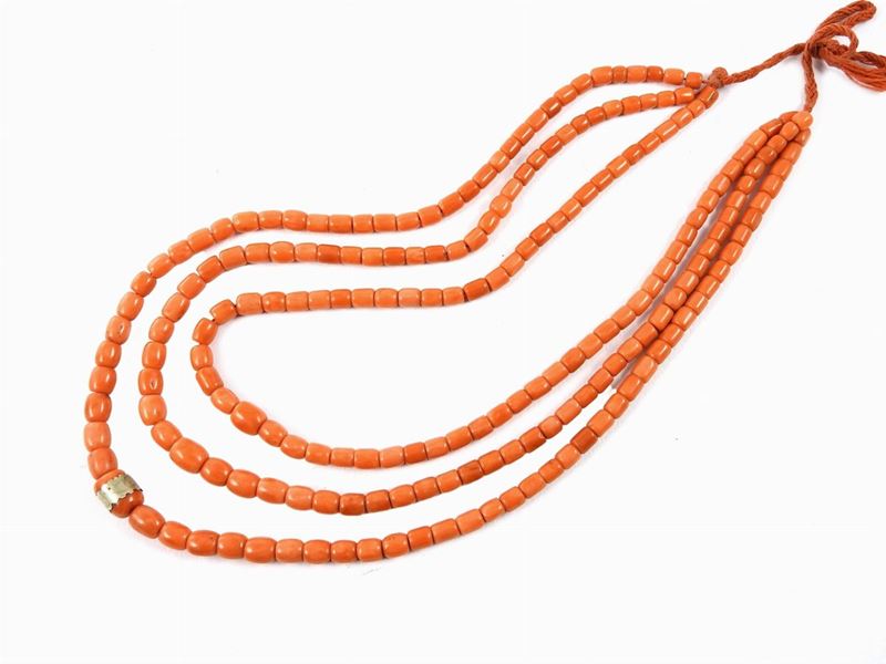 Collana Scalare di Corallo Arancio