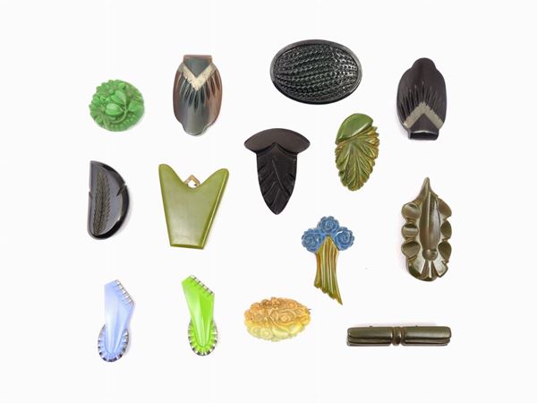 Lotto di spille bijoux in bachelite