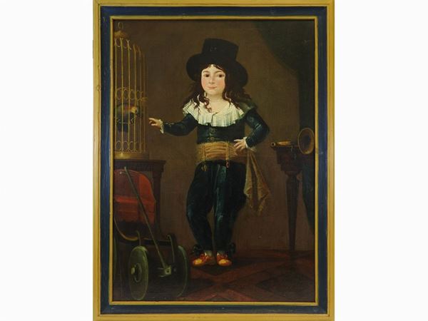 Scuola francese della fine del XVIII secolo - Portrait of a Boy with Parrot