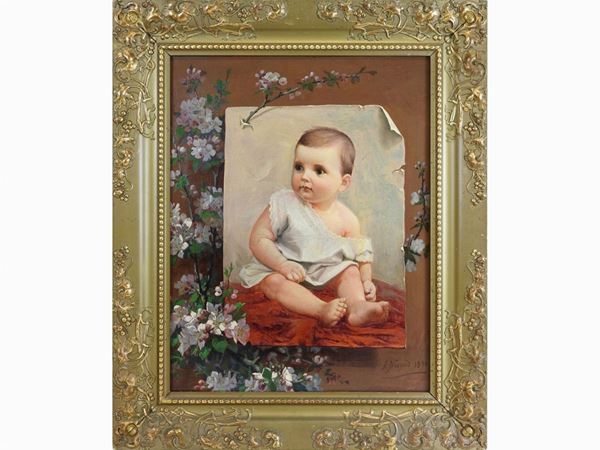 L. Narjoud : Portrait of a Child 1890  ((19th-20th Century))  - Auction The collector's house: Antique, Modern and Oriental Art - Lots: 450-673 - III - Maison Bibelot - Casa d'Aste Firenze - Milano