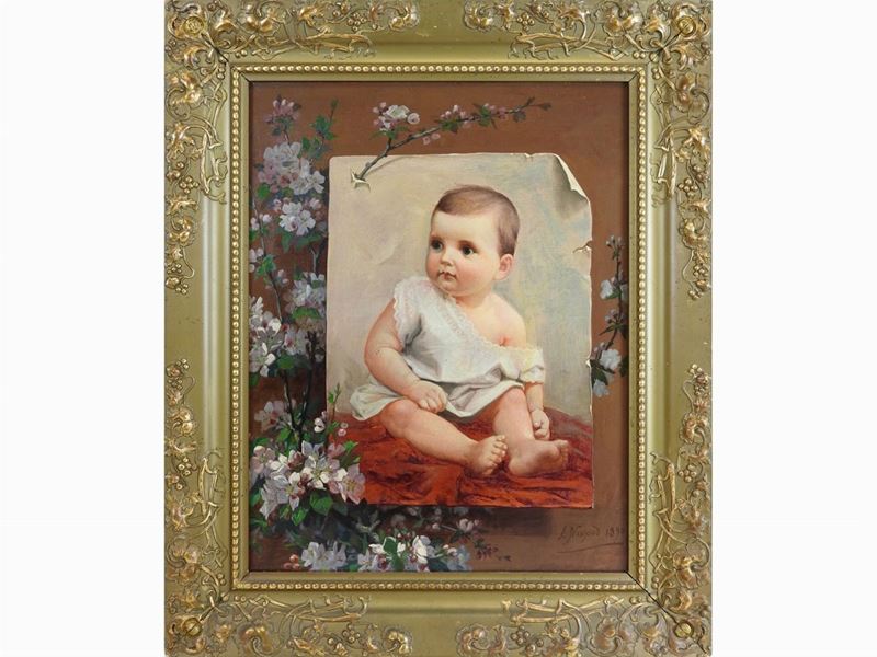 L. Narjoud - Ritratto di Bambino 1890
