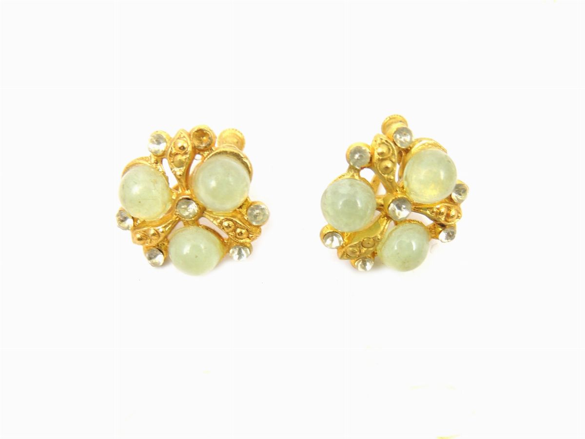 Lotto di Orecchini Bijoux in Celluloide, Metallo e Vetro