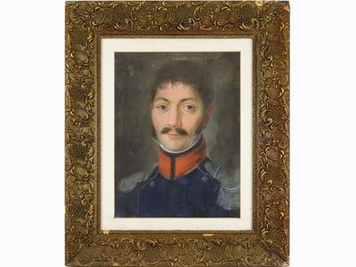 Ritratto di Capitano di Fanteria Leggera, Compagnia dei Granatieri, degli Anni 1813-15