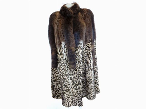 Ocelot and marmot fur cloak