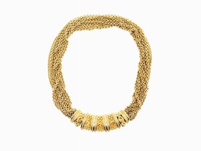Collana Grosse in Metallo Dorato e Strass