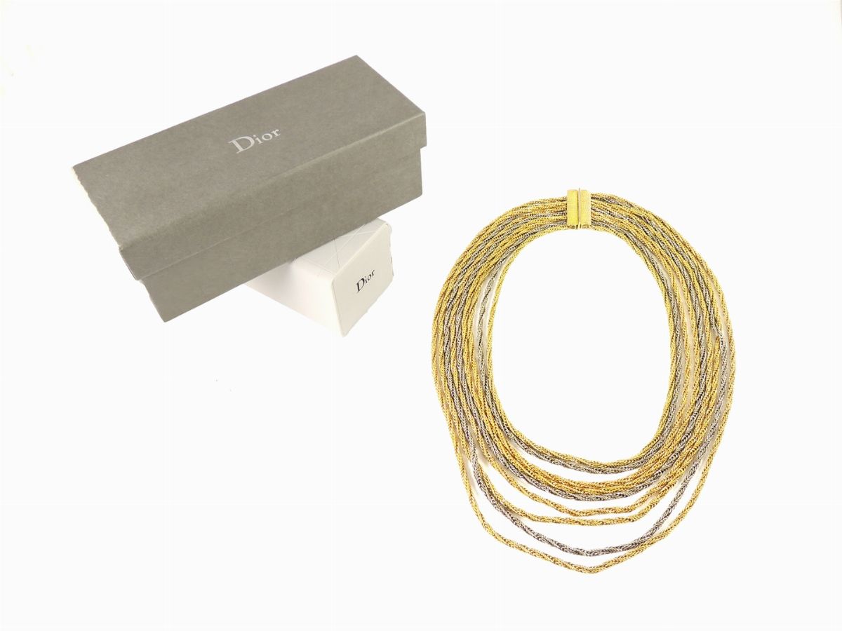 Collana Christian Dior in Metallo Dorato e Argentato