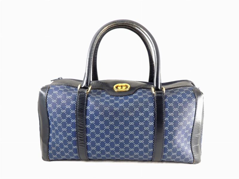 Borsa Bauletto Gucci in Tela Monogram Blu