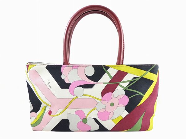 Emilio Pucci Fantasy canvas handbag