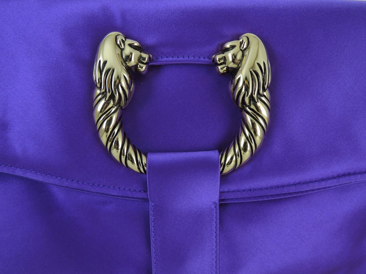 Borsa a Mano Bulgari in Seta Viola