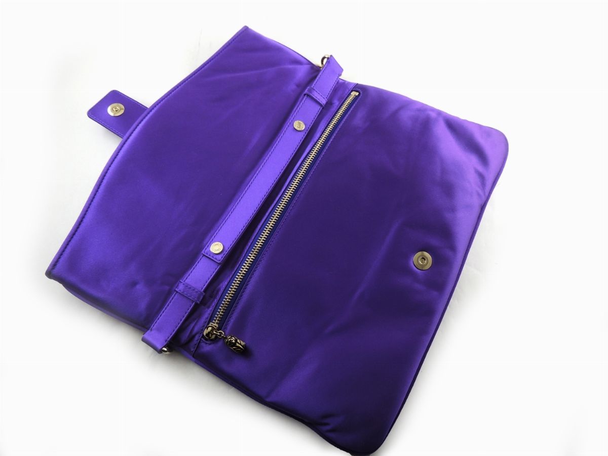 Borsa a Mano Bulgari in Seta Viola