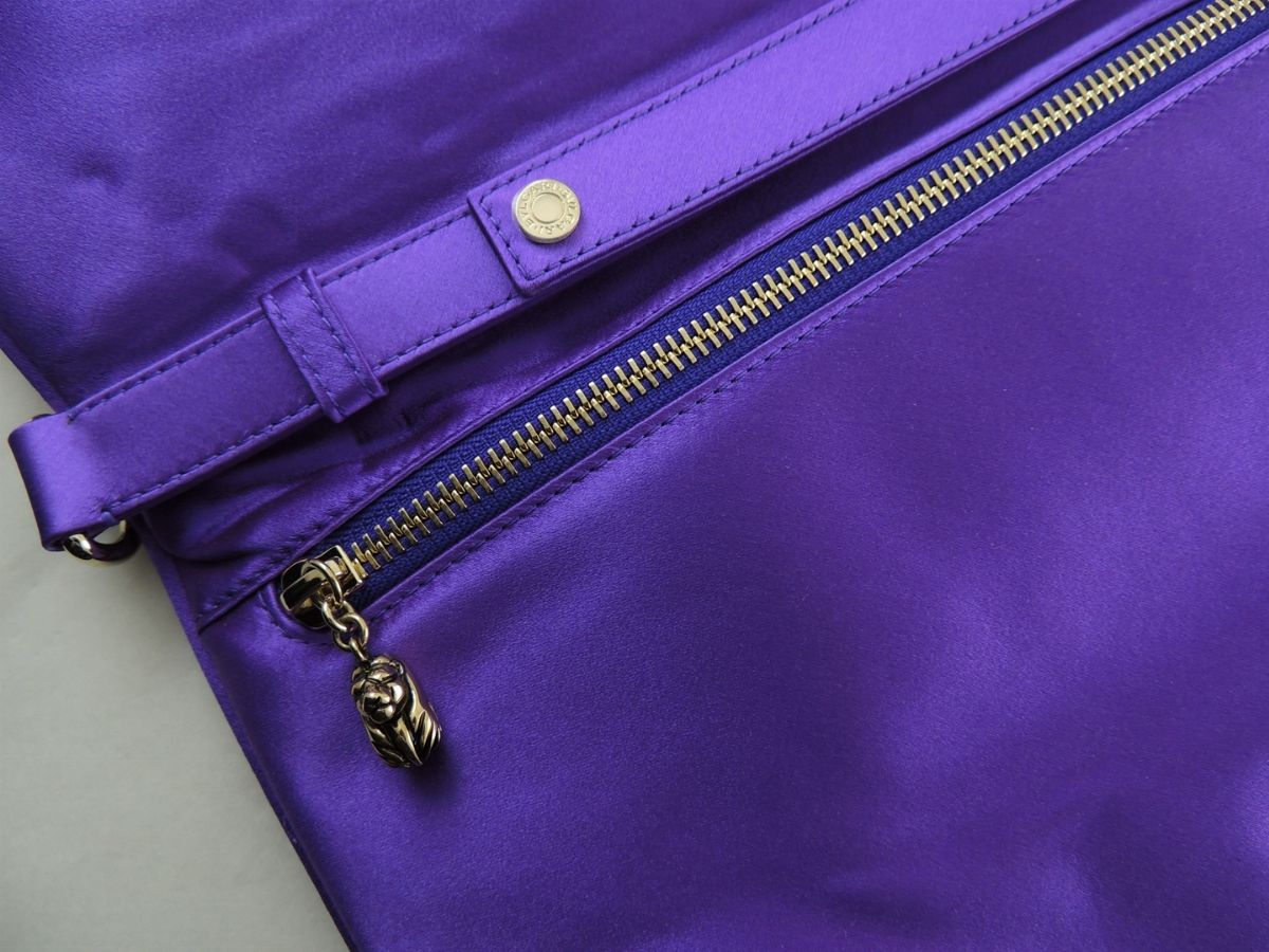 Borsa a Mano Bulgari in Seta Viola