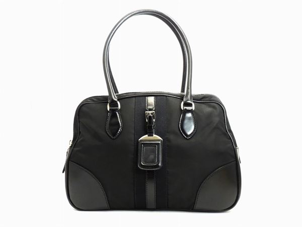 Prada Black canvas and leather handbag