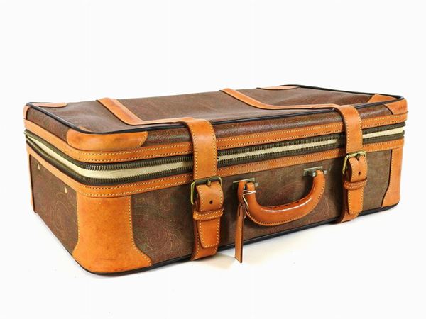 Etro stamped leather suitcase