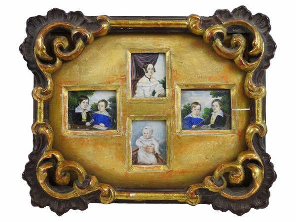 Portrait of a Family  (first half of 19th Century)  - Auction The collector's house: Antique, Modern and Oriental Art - Lots: 450-673 - III - Maison Bibelot - Casa d'Aste Firenze - Milano