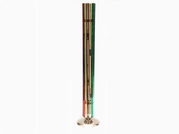Metal and Coloured Glass Floor Lamp